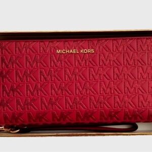 Michael Kors Scarlet Embossed Clutch